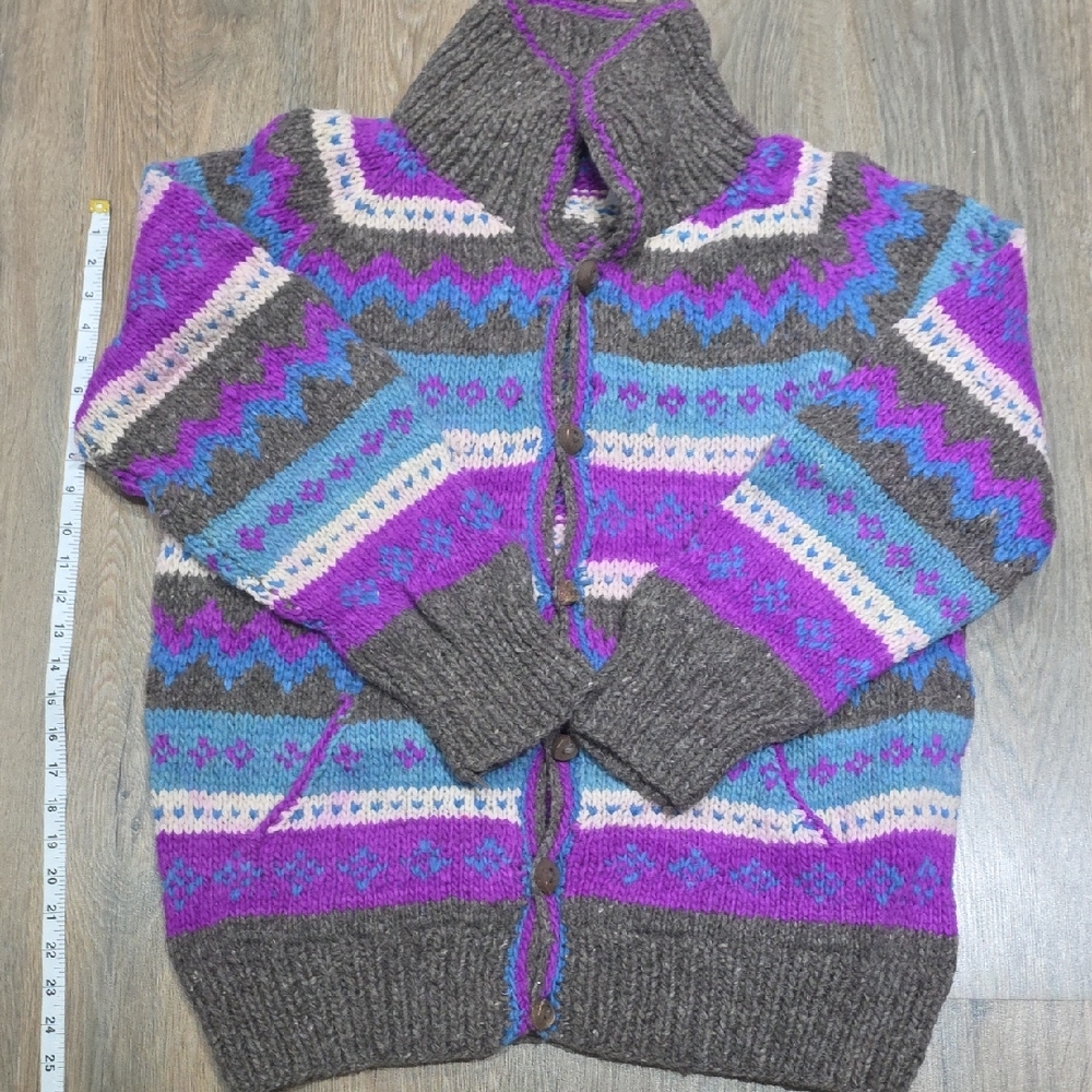 Colorful Knit Cardigan Sweater